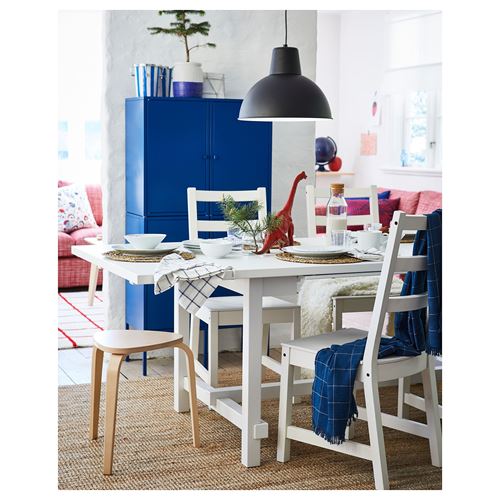 IKEA - NORDVIKEN, dining set, white, 4 chairs