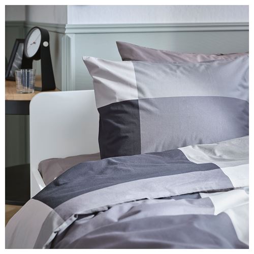 IKEA - BRUNKRISSLA, single duvet cover sets, black, 150x200/50x60 cm