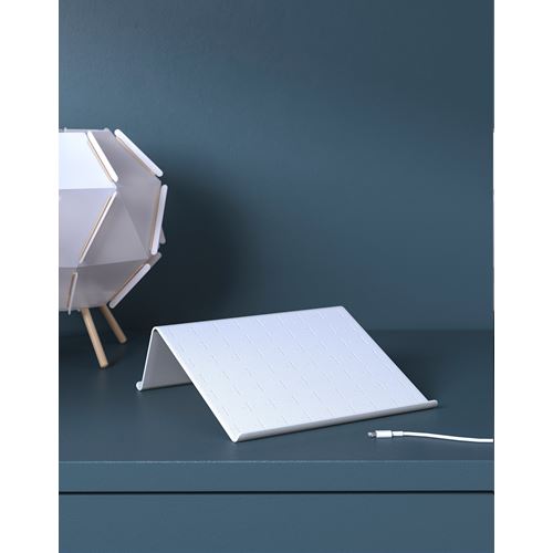 IKEA - ISBERGET, telefon/tablet standı, beyaz, 25x25 cm