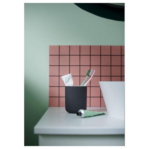 IKEA - EKOLN, toothbrush holder, dark grey, 11 cm