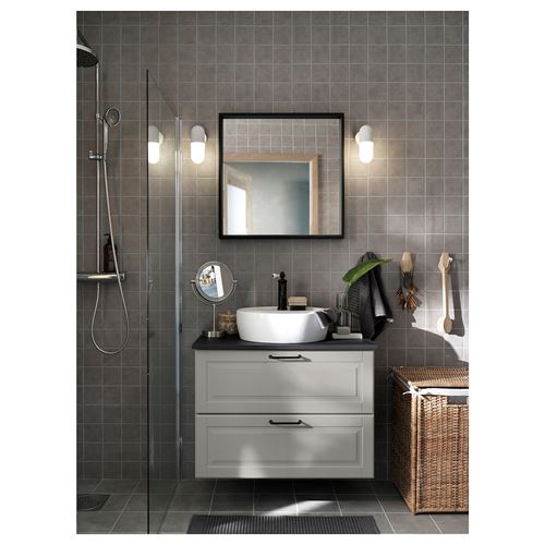 IKEA - NISSEDAL, wall mirror, black, 65x65 cm