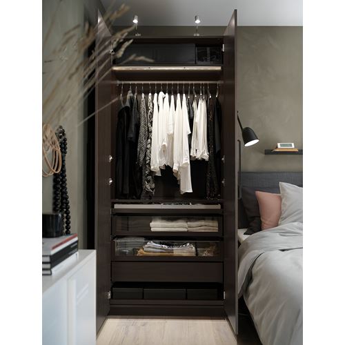IKEA - PAX, wardrobe frame, blackbrown, 100x58x201 cm