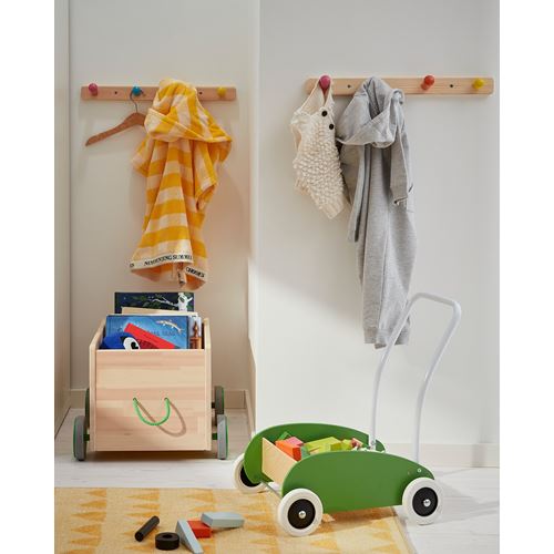 IKEA - MULA, yürüme öğrenme arabası, yeşil-huş, 40x30x46 cm