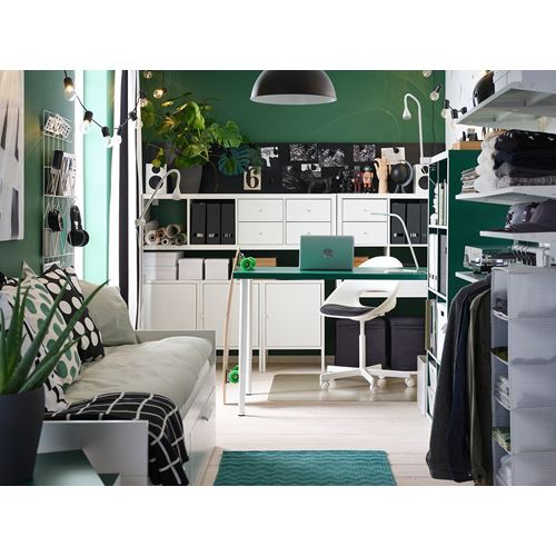 IKEA - LOBERGET/BLYSKAR, çalışma sandalyesi, beyaz