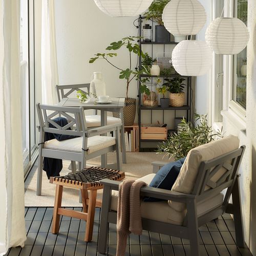 IKEA - BONDHOLMEN, balkon masası, gri, 65x65 cm
