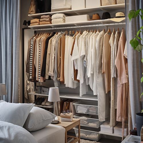 IKEA - BOAXEL, raf ünitesi, beyaz, 250x40x201 cm