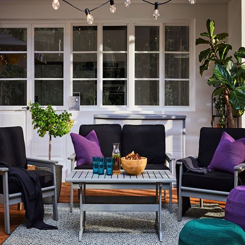 IKEA - BONDHOLMEN, garden conversation set, grey