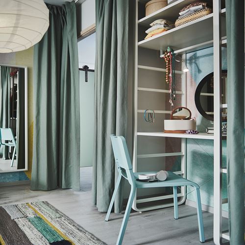 IKEA - TEODORES, plastic chair, light turquoise