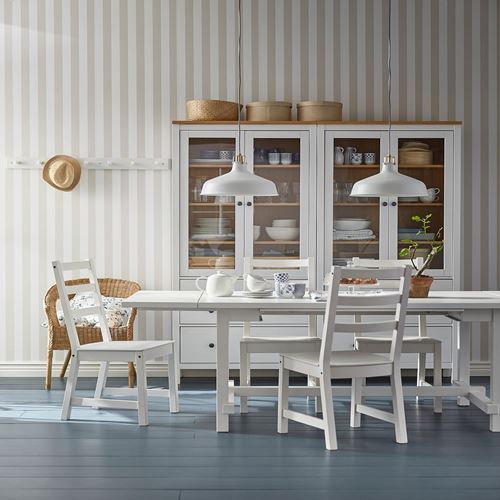 IKEA - NORDVIKEN/NORDVIKEN, dining set, white, 6 chairs