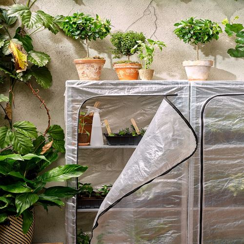 IKEA - HYLLIS, outdoor shelving unit cover, transparent, 60x27x140 cm