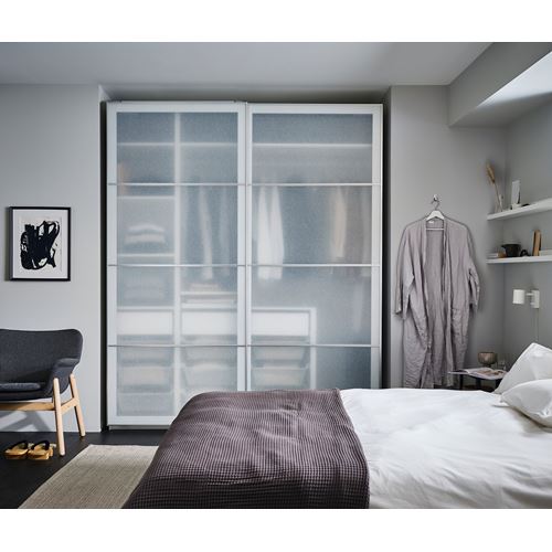 IKEA - PAX/SVARTISDAL, PAX sliding door wardrobe, white paper effect, 200x66x201 cm