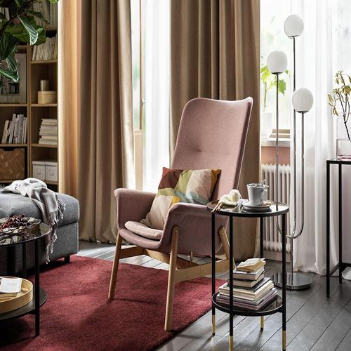 IKEA - VEDBO, wing chair, gunnared light brown/pink