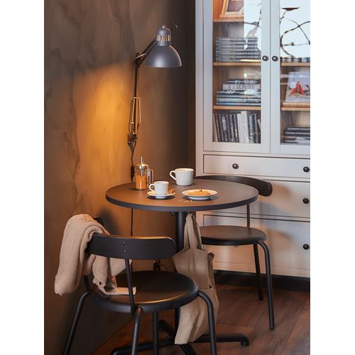 IKEA - STENSELE, yuvarlak mutfak masası, antrasit, 2 kişilik