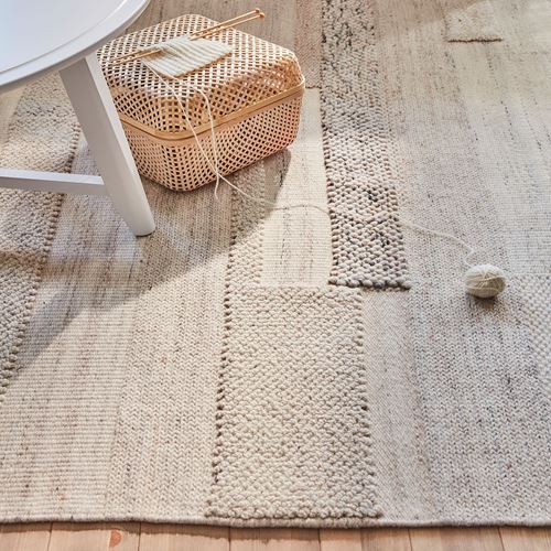 IKEA - BRÖNDEN, handwoven rug, beige, 133x195 cm