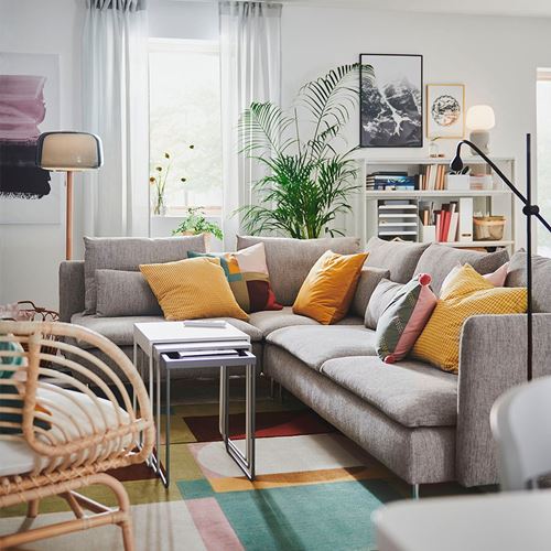 IKEA - SÖDERHAMN, 4-seat corner sofa, viarp beige-brown