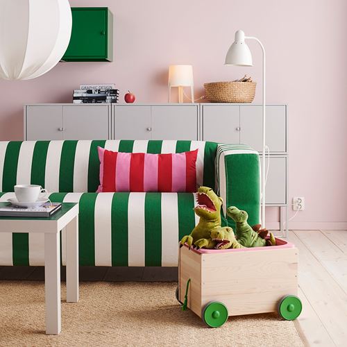 IKEA - KLIPPAN, 2-seat sofa, radbyn green/white