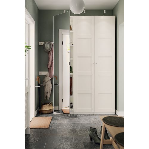 IKEA - PAX/BERGSBO/VIKEDAL, PAX gardırop, beyaz-aynalı cam, 150x38x236 cm