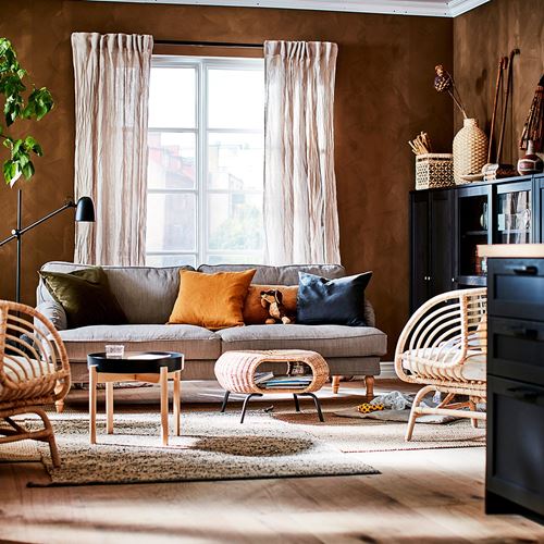 IKEA - STOCKSUND, 3'lü kanepe, nolhaga gri-bej