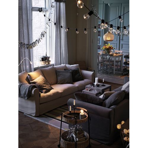 IKEA - GRÖNLID, 3'lü kanepe, sporda natürel