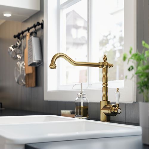 IKEA - GLITTRAN, sink tap, brass colour, 28 cm