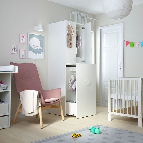 IKEA - SMASTAD, children's wardrobe, white-frame, 60x57x196 cm