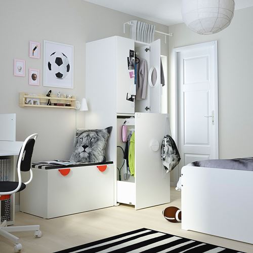 IKEA - SMASTAD, children's wardrobe, white-cork, 60x57x196 cm