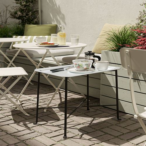 IKEA - KUNGSHATT, pedestal table, grey, 56x36 cm