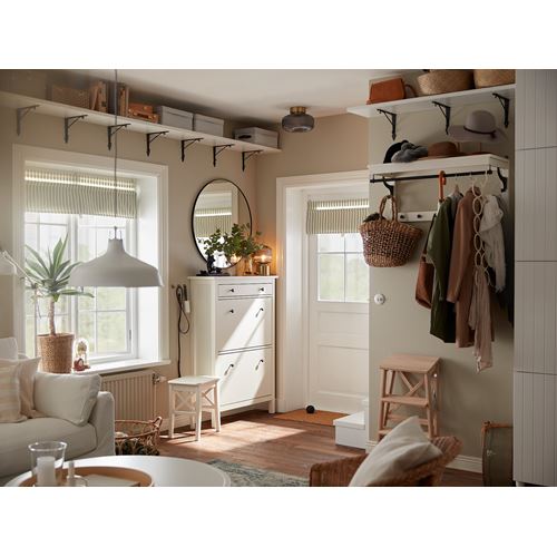 IKEA - BERGSHULT/KROKSHULT, duvar rafı, beyaz-antrasit, 120x30 cm