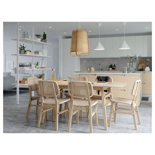 IKEA - VOXLÖV, yemek masası takımı, bambu, 4 sandalyeli