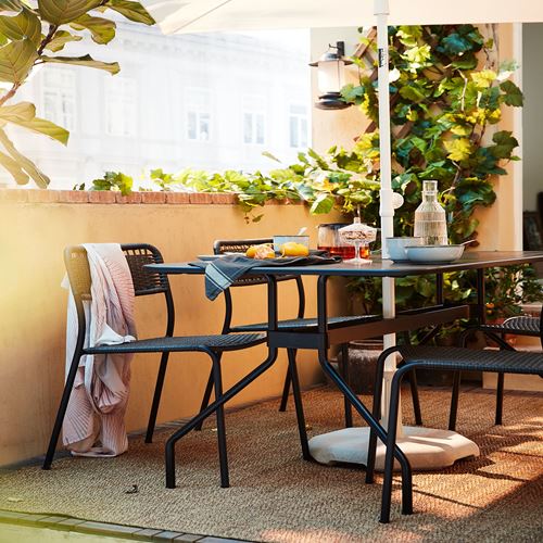 IKEA - VIHOLMEN, balcony table, dark grey, 135x74 cm