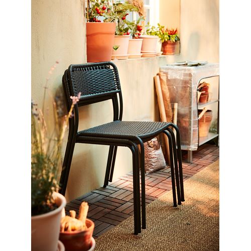 IKEA - VIHOLMEN, sandalye, koyu gri