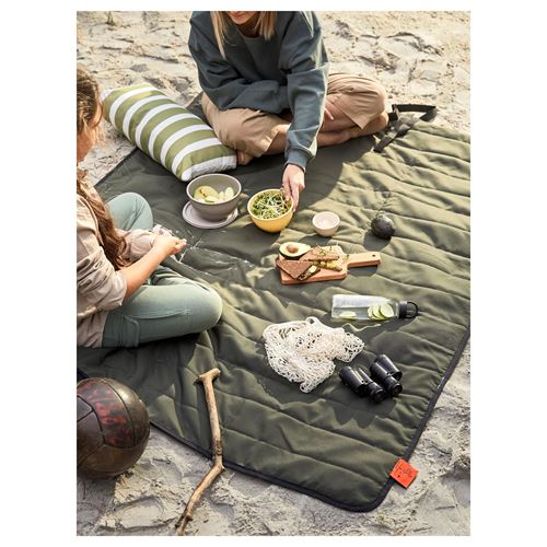 IKEA - FJALLMOTT, picnic blanket, deep green/black, 130x170 cm