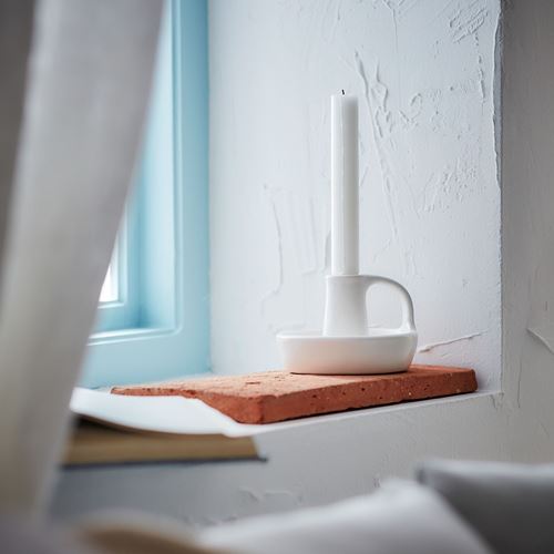 IKEA - GODTAGBAR, candlestick, white, 8 cm