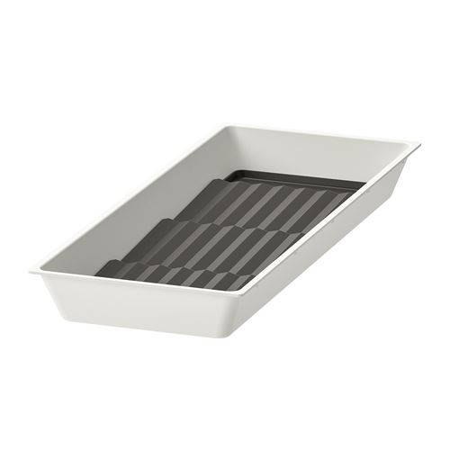 IKEA - UPPDATERA, drawer organizer, white/anthracite, 20x50 cm