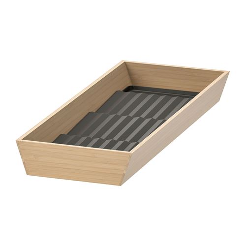 IKEA - UPPDATERA, drawer organizer, light bamboo-anthracite, 20x50 cm