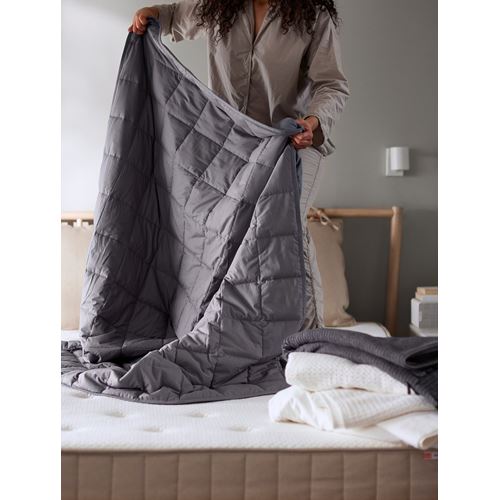 IKEA - ODONVIDE, weighted blanket, dark grey, 150x200 cm 8 kg
