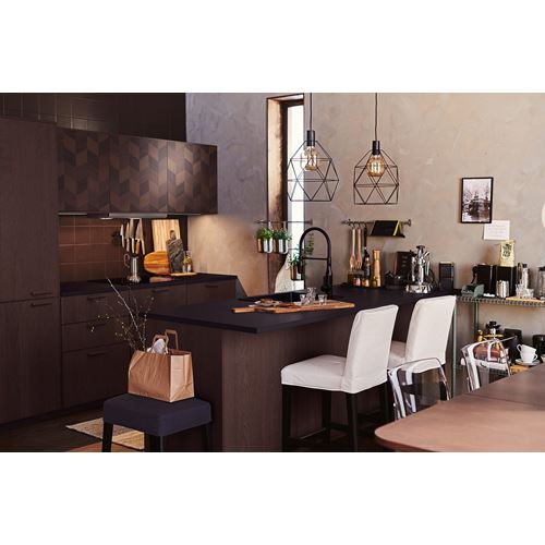 IKEA - BRUNSTA, sarkıt lamba abajur başlığı, siyah, 30 cm