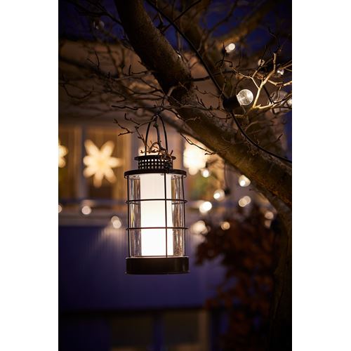 IKEA - STRALA, LED'li fener, siyah, 11x20 cm