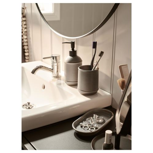 IKEA - TVALSJÖN, bathroom set, stone color-black