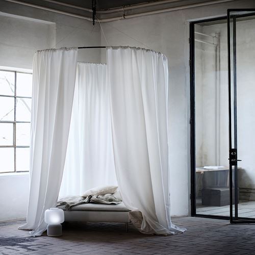 IKEA - GUNNLAUG, sound absorbing curtain, white, 145x300 cm