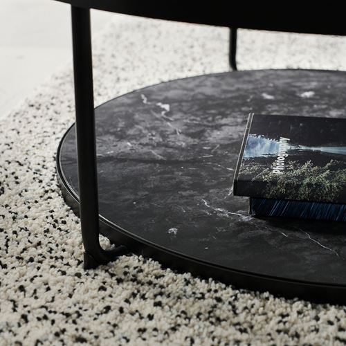 IKEA - FRÖTORP, coffee table, black/marble effect, 88 cm