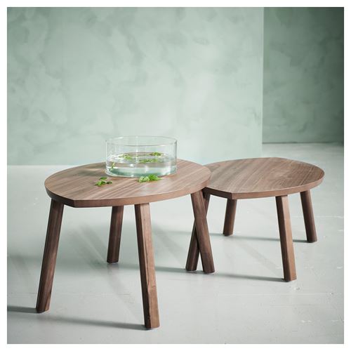 IKEA - STOCKHOLM, nest of tables, walnut veneer, 72x47 cm