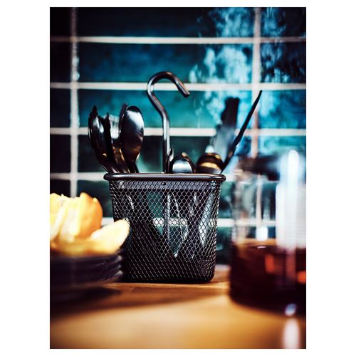 IKEA - UPPDATERA, cutlery stand, anthracite, 12x12 cm