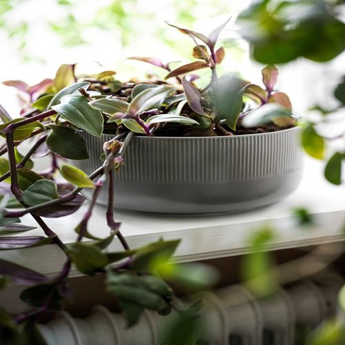 IKEA - GRADVIS, stoneware plant pot, grey, 22 cm