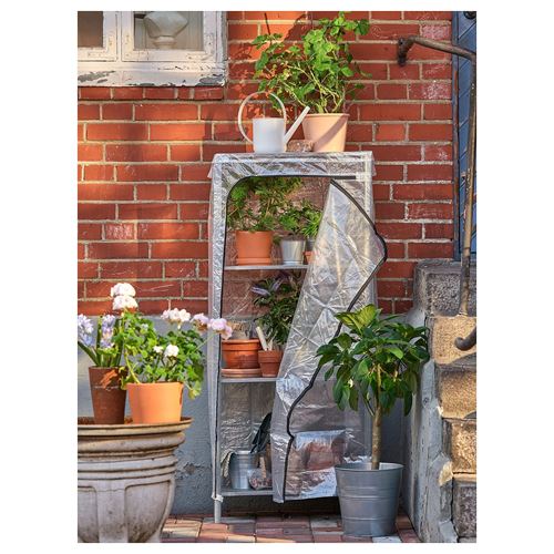 IKEA - HYLLIS, outdoor shelving unit, transparent covered, 60x27x140 cm