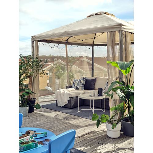 IKEA - HIMMELSÖ, net for gazebo, dark grey/beige