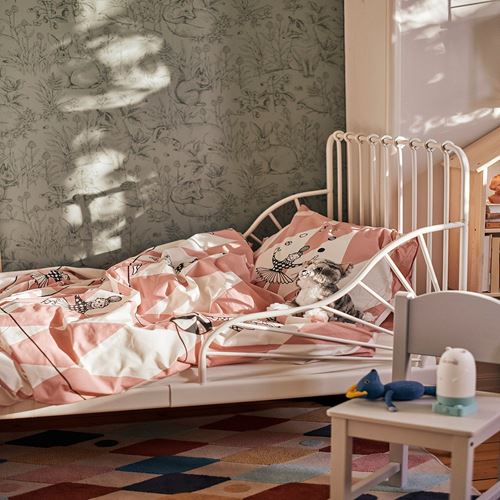 IKEA - BUSENKEL, kids' bedding set, pink/white, 150x200/50x60 cm