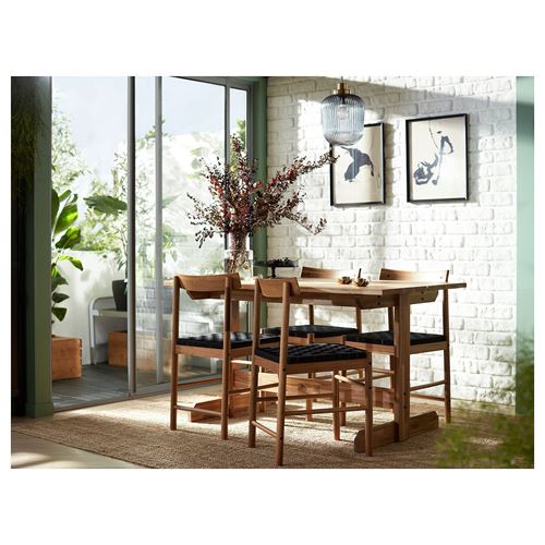 IKEA - NACKANAS, dining set, acacia, 4 chairs