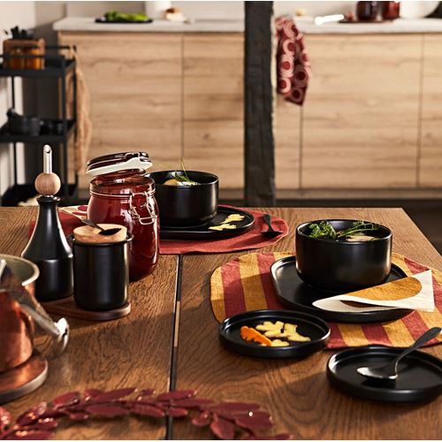 IKEA - KRÖSAMOS, kapaklı cam kavanoz, siyah, 9 cm