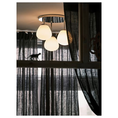 IKEA - DEJSA, LED ceiling lamp, white/chrome-plated